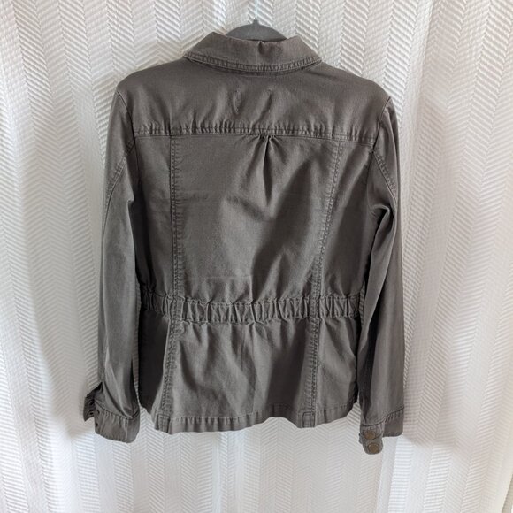 Ann Taylor LOFT Green Utility Zip Up Jacket Size Small Cotton Twill - Picture 13 of 15
